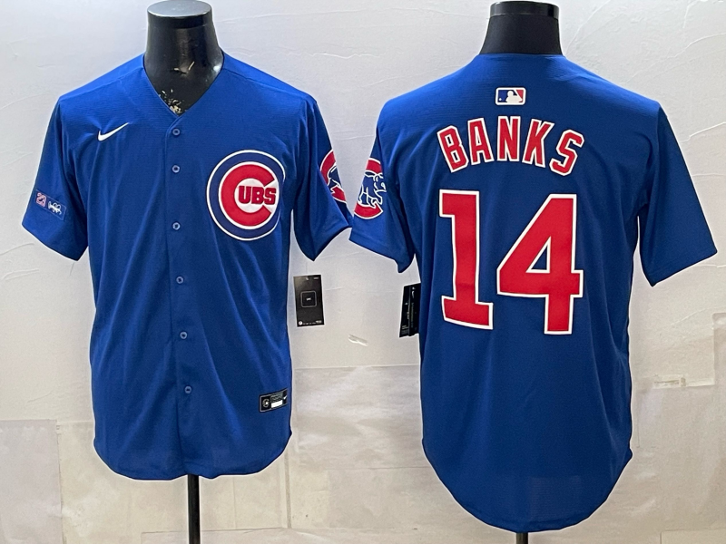 Men 2026 Chicago Cubs #14 Banks Blue Game Nike MLB Jersey 2603002->chicago cubs->MLB Jersey